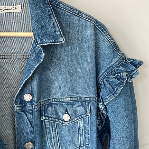 Mavi Jeans Co. Cropped Ruffle Jean Jacket NWOT - size Small - Picture 5 of 6
